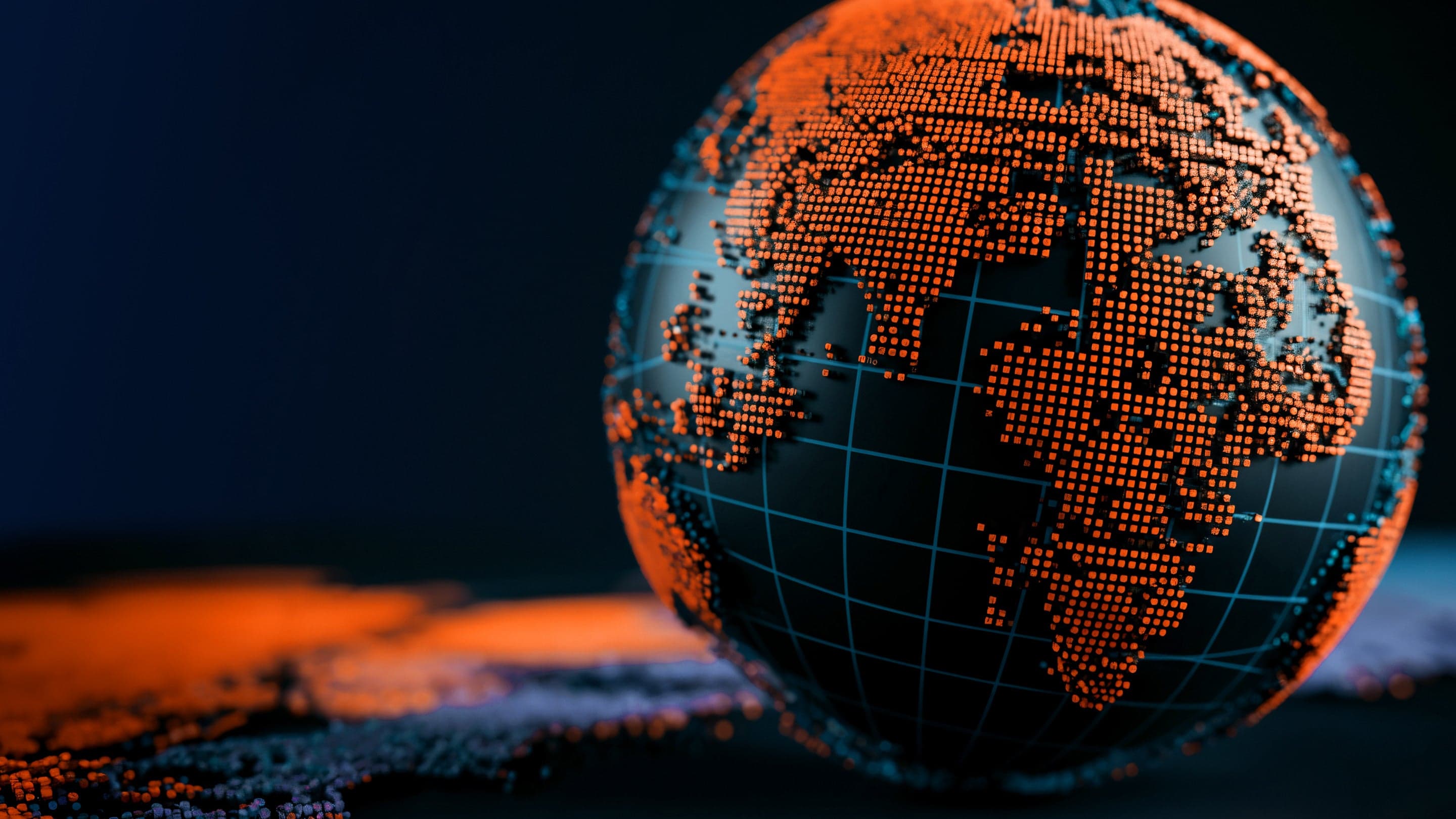 Un globe noir et orange