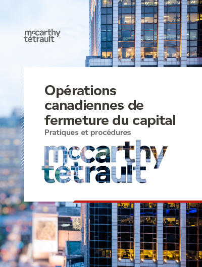 Image couverture du document "Opérations canadiennes de fermeture du capital"