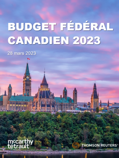 Commentaire relatif au budget fédéral de 2023 – Mesures fiscales